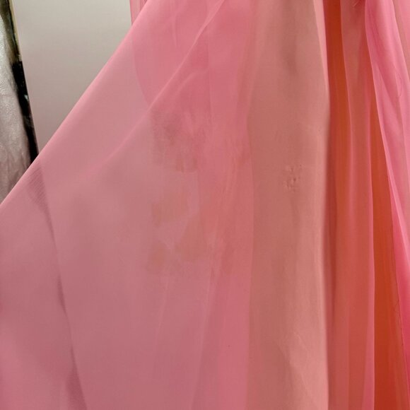 60s 70s Pink and Cream Lace Vintage Maxi-Gown Renaissance Cottagecore - Picture 8 of 12